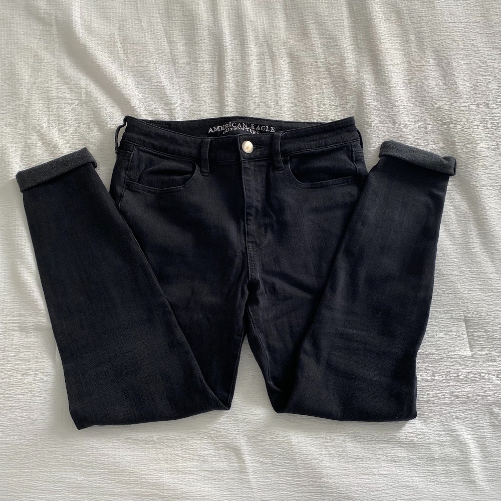 American Eagle Women's High-Rise Jeggings Black Size 8 Regular